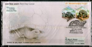 India 2008 Aldabra Giant Tortoise Reptiles Sc 2249-50 Commercial Used FDC # 1...