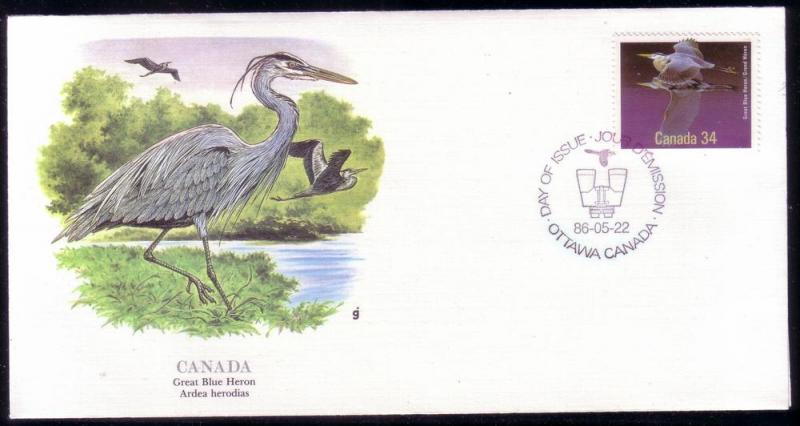 Canada FDC SC# 1096 Great Blue Heron L124