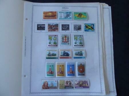 Jamaica 1970-1987 Stamp Collection on Album Pages