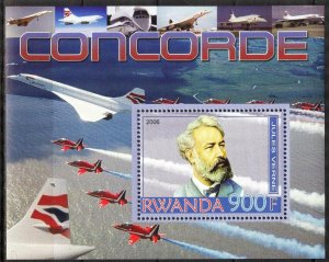 Rwanda 2006 Aviation Concorde Jules Verne (I) S/S MNH Private