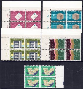 Switzerland #9O10-4* NH Blocks  CV $27.40