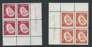 Canada  plate block  mnh  #  451 - 452