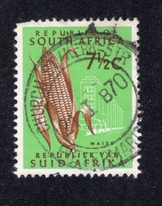 South Africa 1966 7 1/2c Maize, Scott 294 used, value = $5.00