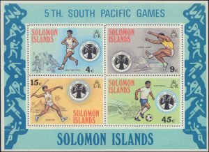 Solomon Island #292a, Complete Set, Souvenir Sheet Only, 1975, Sports, Never ...