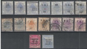 Orange River Colony, 16 Diff. Mint & Used Stamps with Overprints & Surcharges