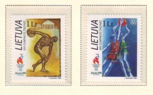 Lithuania Sc 549-550 1996 Atlanta Olympics stamp set mint NH