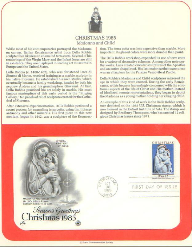 Christmas 85, FDC (USHFDC2165)