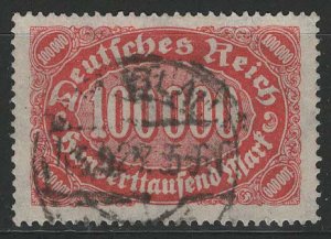 Germany Reich Scott # 209, used, variation plate error, exp h/s