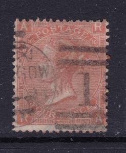 Great Britain an 1865 QV 4d plate 10 used