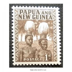 BRITISH PAPUA NEW GUINEA STAMP. YEAR 1952. SCOTT # 123. UNUSED # 3