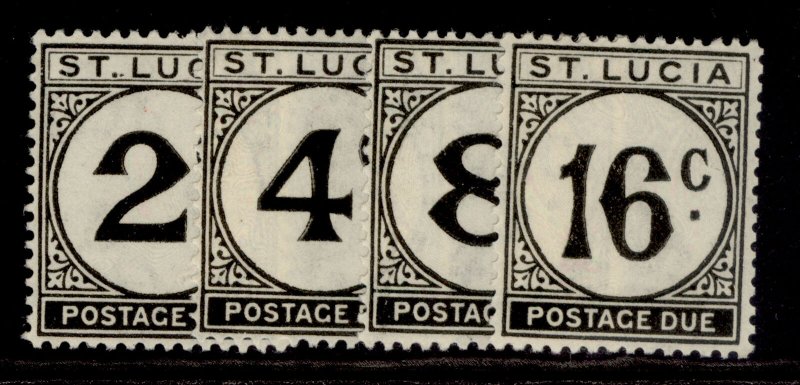 ST. LUCIA GVI SG D7-D10, complete set, NH MINT. Cat £22. ORDINARY PAPER