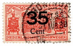(I.B) Netherlands Railway (Spoorwegen) : Parcel Stamp 35c (Groningen) 