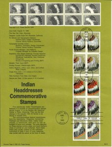 US SP920 Indian Headdresses Souvenir Page #2505a