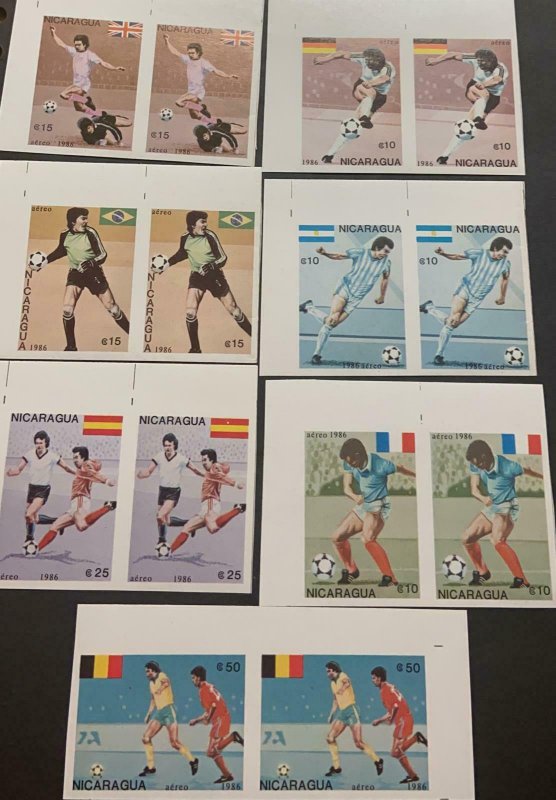 A) 1986, NICARAGUA, FOOTBALL WORLD CUP, MEXICO, MNH, AERIAL 