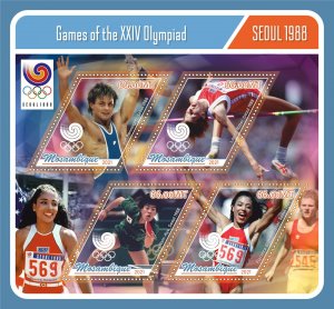 Stamps. Olympic Games 1988 2021 year 1+1 sheets perf Mozambique