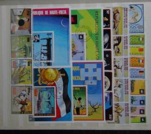 Upper Volta 1972 Animals 1973 Space Interpol set Trains Scouts  Kennedy M/S FU 