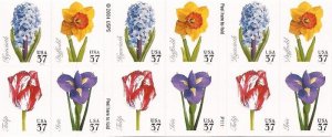 US Stamp - 2005 37c Spring Flowers Booklet Pane of 20 Stamps #3903b