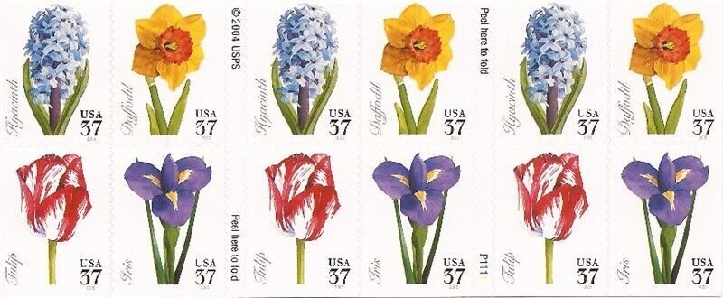 US Stamp - 2005 37c Spring Flowers Booklet Pane of 20 Stamps #3903b