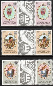 Swaziland Sc #382-384 MNH gutter pairs