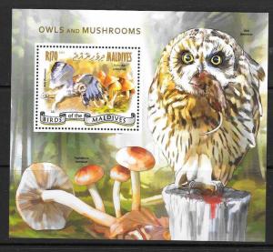 MALDIVE ISLANDS 2014 OWLS & MUSHROOMS MNH