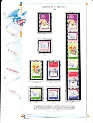 U S Mint NH Commemorative Set 1980 On White Ace Album Pages - 7 Scans-