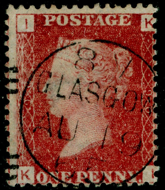 SG44, 1d lake-red plate 90, FINE USED, CDS. KI