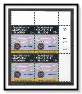 Marshall Islands #39 Maps & Navigational Instruments Plate Block MNH