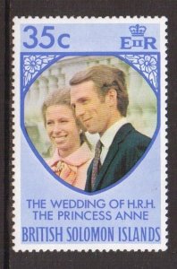 Solomon Islands  #260  MH 1973  wedding princess Anne  35c