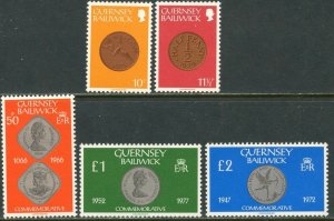 GUERNSEY Sc#199-203 1980-81 Additional Coins Part Set OG Mint NH