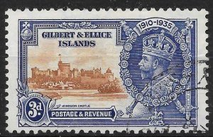 GILBERT & ELLICE IS. SG38 1935 SILVER JUBILEE 3d USED