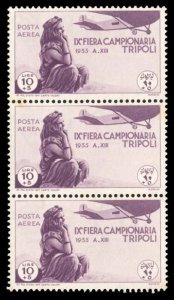 Italian Colonies, Libya #C24 Cat$69, 1935 Tripoli Fair, 10L+5L dull violet, v...