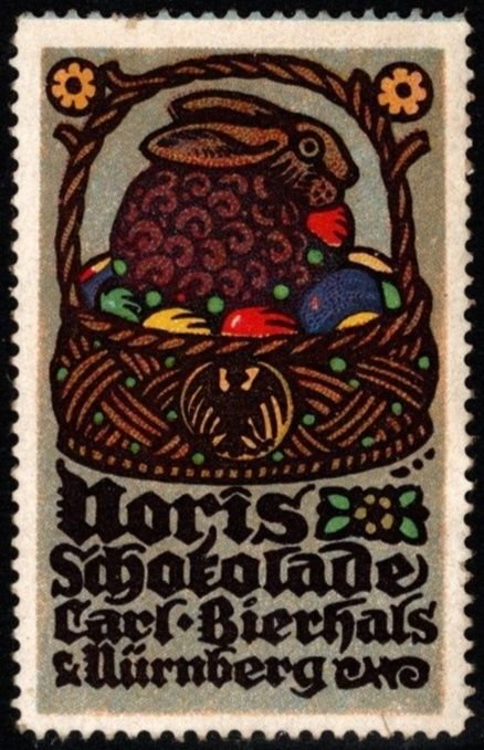 Vintage Germany Poster Stamp Noris Chocolate Factory Carl Bierhals