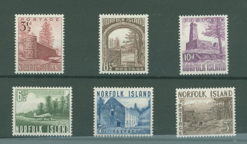 Norfolk Island #13-18 Unused Single (Complete Set) (Airplane) (Buildings)