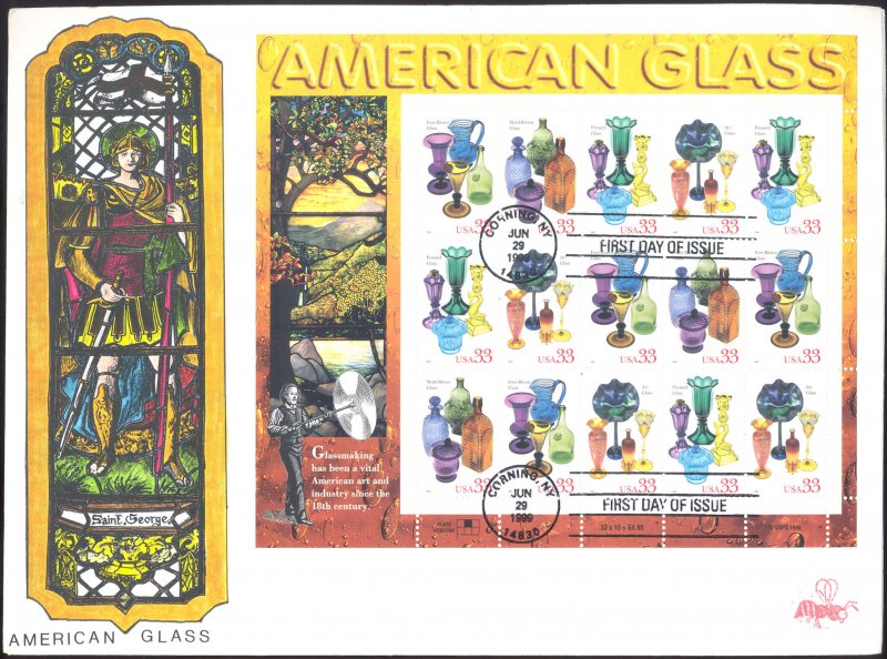 #3325-28 American Glass B Line FDC