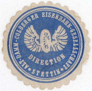 (I.B) Germany Railway : Company Letter Seal (Stettin)