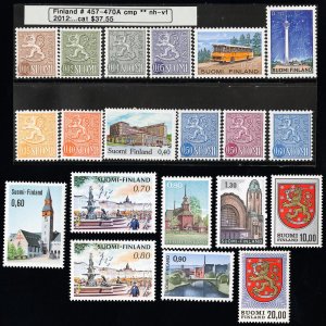 Finland Stamps # 457-470A MNH VF Scott Value $37.55