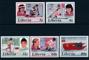 [55343] Liberia 1988 Olympic games Calgary Skiing Bobsleigh MNH