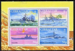 GIBRALTAR - 1997 - Warships of WWII, #5 - Perf Min Sheet - Mint Never Hinged