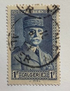 Algeria 1941 Scott 135 used - 1fr, Marshal Petain