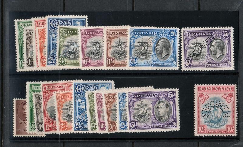 Grenada #114s - #123s #131s #142s Mint Specimen Perforated Stamp Set