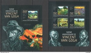 2013 Central Africa Art Paintings Vincent Van Gogh Kb+Bl ** Ca613