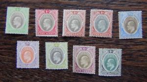 Southern Nigeria 1904 - 09 values to 1s MM