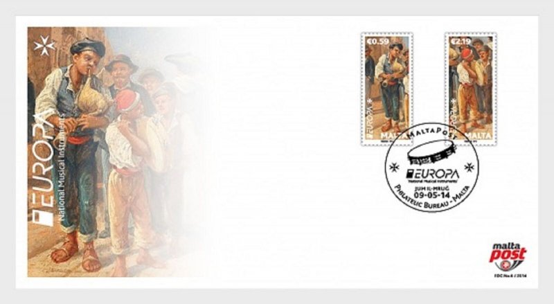 2014 MALTA - SG: 1863/64 EUROPA MUSICAL INSTRUMENTS  FIRST DAY COVER 