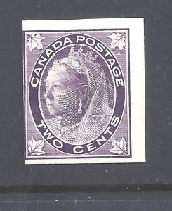 Canada # 68P NGAI 2c LEAF ISSUE QUEEN VICTORIA PROOF ON CARD BS27711