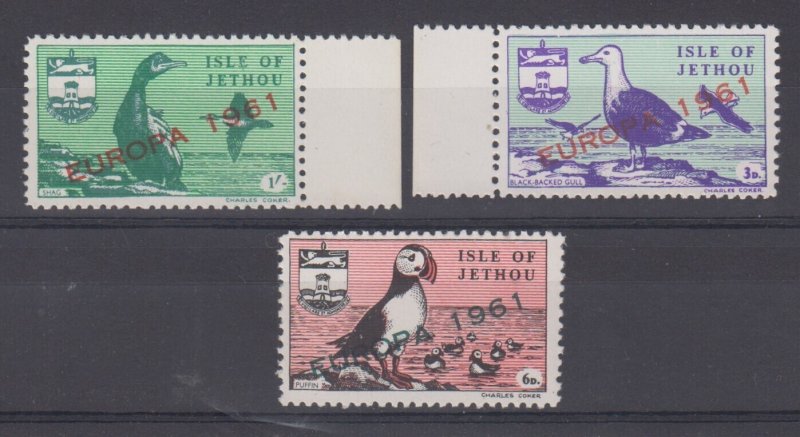 Jethou Guernsey 1961 set 3 Europa Unmounted mint