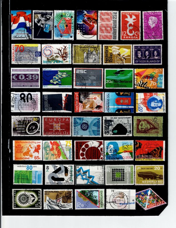 NETHERLANDS LOT OF 125 DIFFERENT USED STAMPS