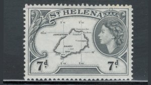 St. Helena 1953 Queen Elizabeth II & Map 7p Scott # 148 MH