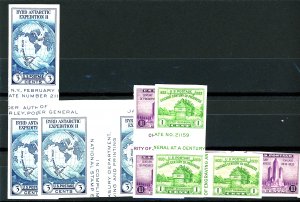U.S. #766-768 MINT GUTTER PAIRS NG