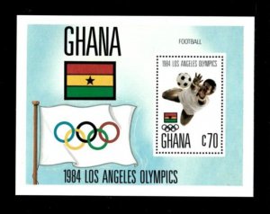 Ghana 1984 - Soccer, Olympics - Souvenir Stamp Sheet - Scott #938 - MNH