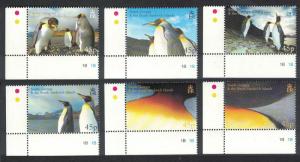 South Georgia Birds Penguins 6v Bottom Left corners SG#411-416